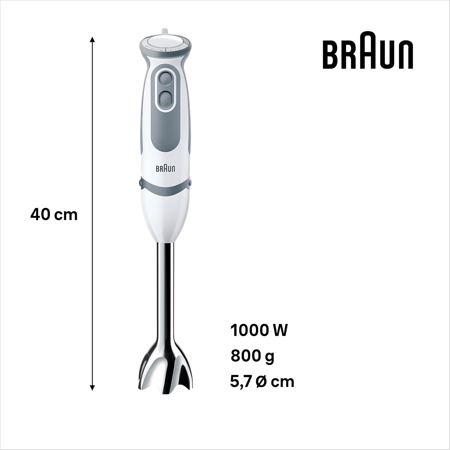 Campana PowerBell Plus de acero inoxidable con Splash Control de la Braun MultiQuick 5