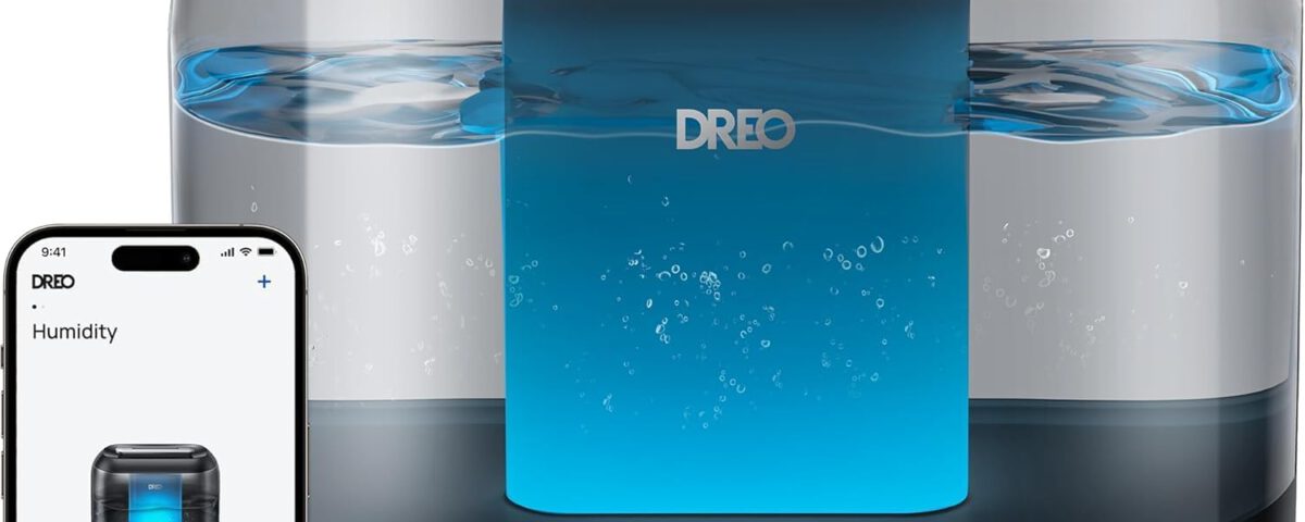 Humidificador inteligente Dreo 4L de vapor frío con pantalla digital y luz ambiental