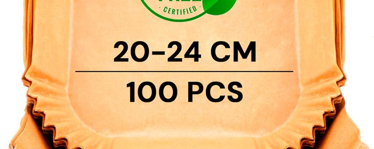 Pack de 100 papeles para freidora de aire edihome de 20-24 cm, cuadrados, sin BPA