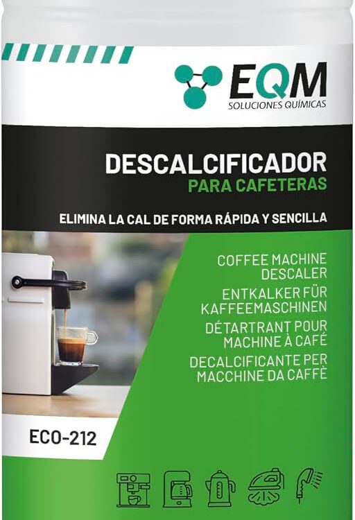 Botella de 1 litro del descalcificador para cafeteras EQM ECO-212 a base de ácido cítrico