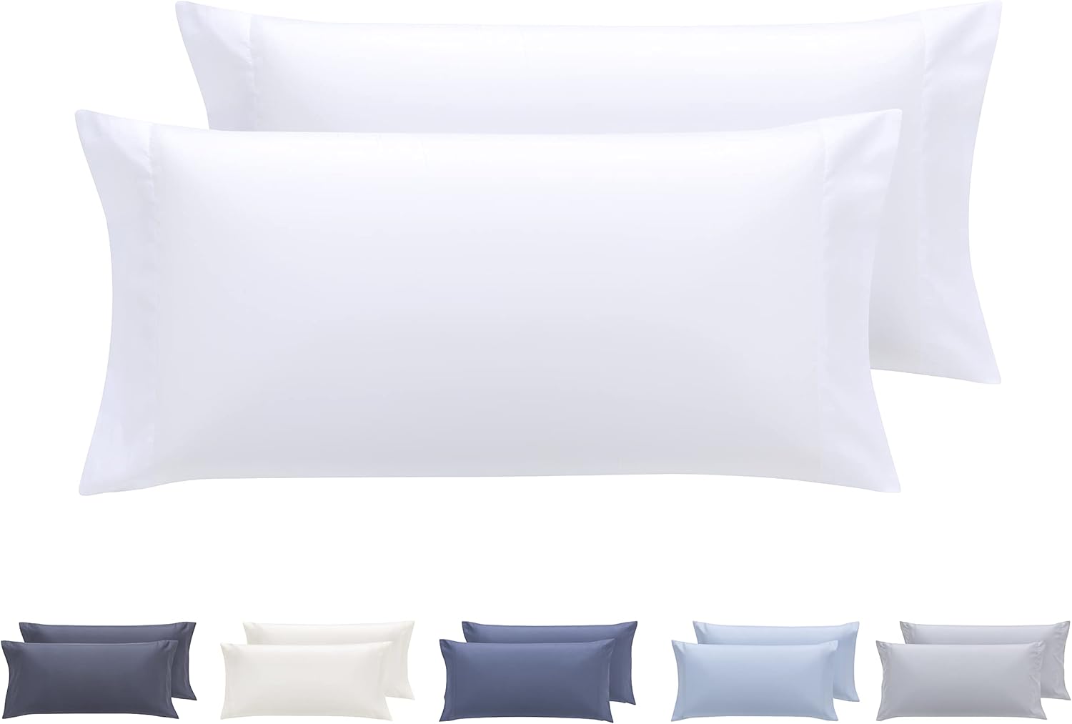 Juego de 2 fundas de almohada Todocama de microfibra en color blanco