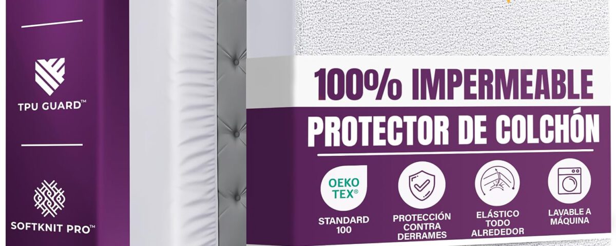 Protector de colchón impermeable Utopia Bedding 90x190 con superficie de rizo colocado sobre un colchón