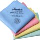 Pack de 4 bayetas Vileda Professional PURmicro Active de microfibra en azul, rosa, amarillo y verde