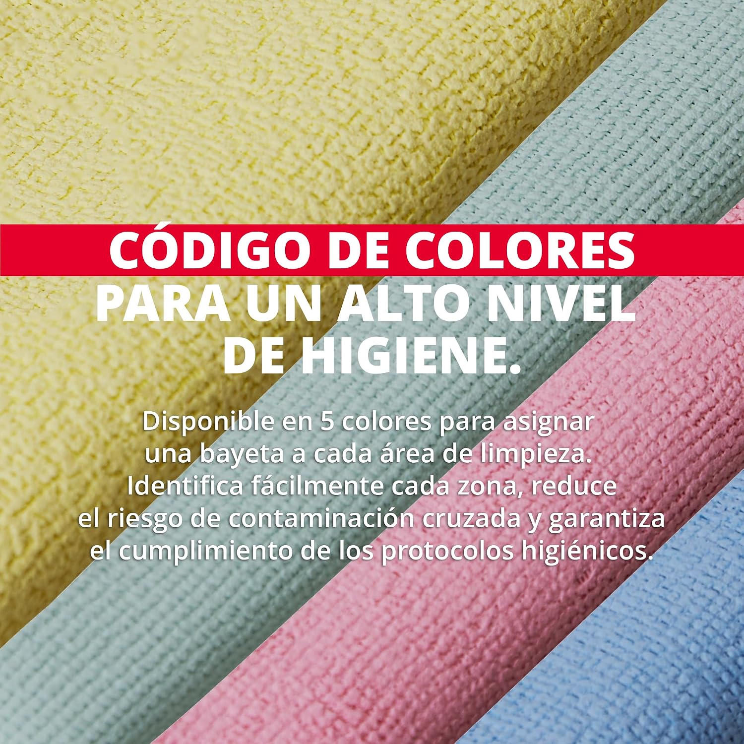 Código de colores de las bayetas Vileda PURmicro Active para separar zonas de limpieza