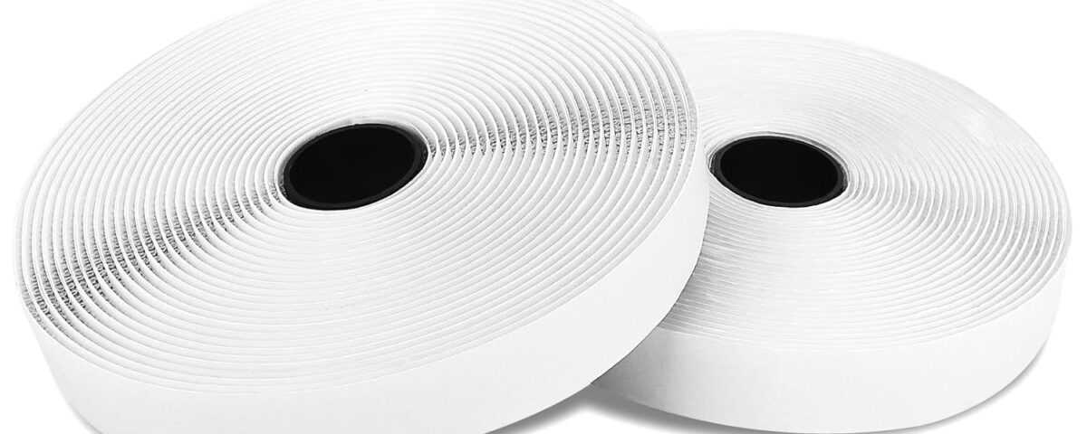 Dos rollos de cinta Blooven de gancho y bucle blanca de 20 mm x 8 m