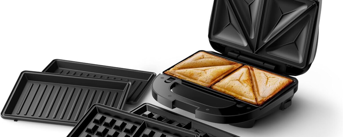 Sandwichera Philips Serie 5000 3 en 1 HD2350/80 con placas para sándwich, grill y gofres