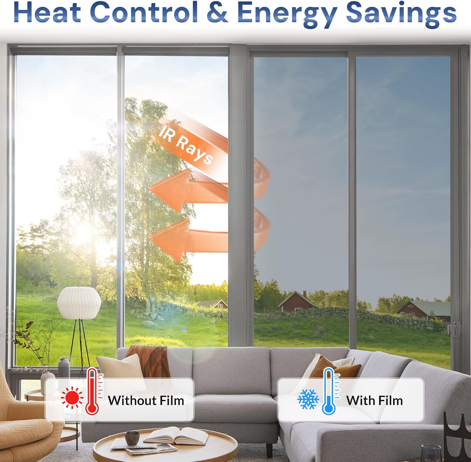 Vinilo espejo para ventanas rabbitgoo: control del calor y ahorro de energía